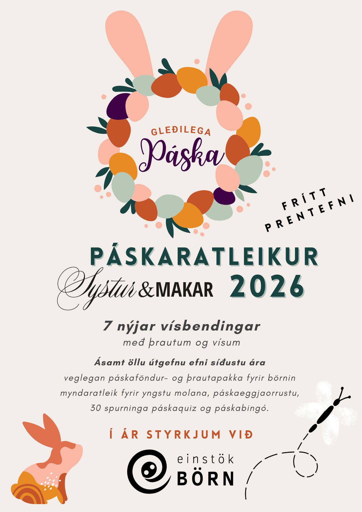 Páskaratleikur 2026- styrkur fyrir Einstök börn